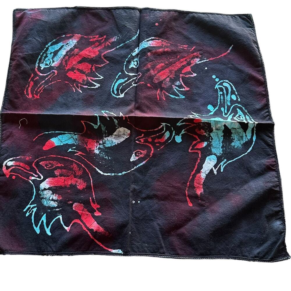 Handmade Painted Batik Wall Window Art Tapestry USA Eagle Patriotic Brand New